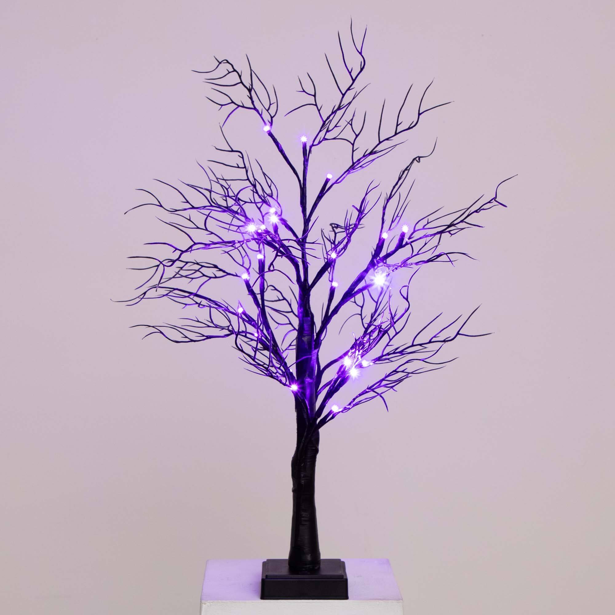 2ft. Pre-Lit LED Deluxe Black Twig Artificial Halloween Tree